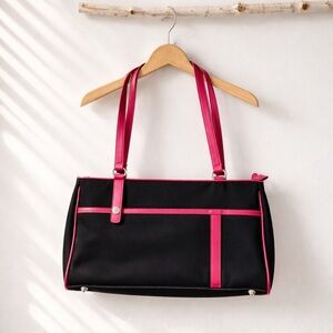 Franco Sarto Black and Pink Shoulder Bag